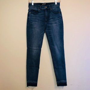 Distressed Dark Blue Express Skinny Jeans